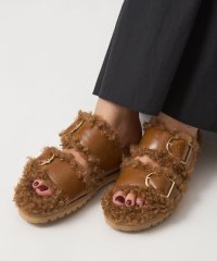 green label relaxing/ダブルベルト フェイクファー サンダル/508410167