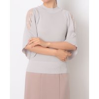 12Twelve Agenda/トゥエルブアジェンダ 12Twelve Agenda プチハイネック肩レースフレアスリーブニットプルオーバー/508441744