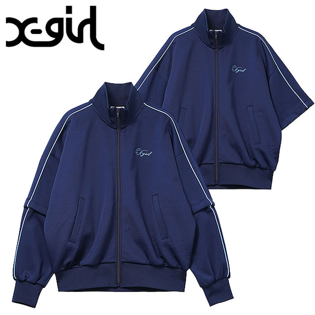 エックスガール X－girl PENCIL SCRIPT LOGO 2WAY TRACK JACKET