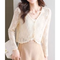 miniministore/ミニミニストア miniministore 透かし編みカーディガンフェミニン夏羽織り/508448933