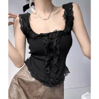 miniministore/ミニミニストア miniministore レースフリル ニットタンクトップ 韓国風/508448936