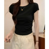 miniministore/ミニミニストア miniministore サイドギャザーtシャツ 半袖トップス夏服/508448937