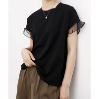 miniministore/ミニミニストア miniministore 袖シアーTシャツチュール切替えカットソー/508449119