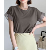 miniministore/ミニミニストア miniministore 袖シアーTシャツチュール切替えカットソー/508449119