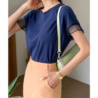 miniministore/ミニミニストア miniministore 袖シアーTシャツチュール切替えカットソー/508449119