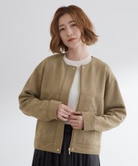grove/グローブ grove スエードライクノーカラージップブルゾン/508449578