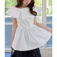 KOBE LETTUCE/コウベレタス KOBE LETTUCE ケープ襟ペプラムブラウス [C7619]/508449878