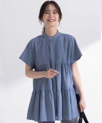 KUMIKYOKU（LARGE SIZE）/【接触冷感】スーパーライトストレッチティアード ブラウス/508450915