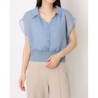 12Twelve Agenda/トゥエルブアジェンダ 12Twelve Agenda インナー付シアーシャツフレンチスリットプルオーバー/507094356