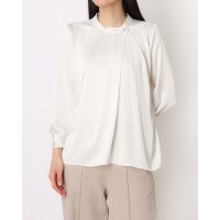 12Twelve Agenda/トゥエルブアジェンダ 12Twelve Agenda ヴィンテージサテンアシメスタンドデザイン釦ブラウス/507255536