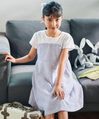 BeBe/ネップツイードドッキング半袖ワンピース(90~150cm)/508408255