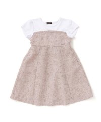 BeBe/ネップツイードドッキング半袖ワンピース(90~150cm)/508408255