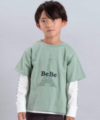 BeBe/エッフェル塔ロゴ半袖Tシャツ+袖ラインロゴ長袖Tシャツセット(90~150cm)/508408257