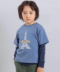 BeBe/エッフェル塔ロゴ半袖Tシャツ+袖ラインロゴ長袖Tシャツセット(90~150cm)/508408257