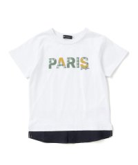 BeBe/PARISチェックロゴレイヤード風天竺半袖Tシャツ(90~150cm)/508408270