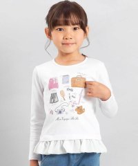 BeBe/旅の持ち物モチーフ裾シフォンフリル長袖Tシャツ(90~150cm)/508408271