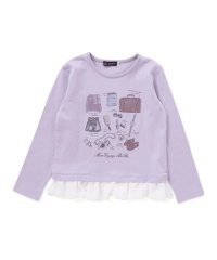 BeBe/旅の持ち物モチーフ裾シフォンフリル長袖Tシャツ(90~150cm)/508408271