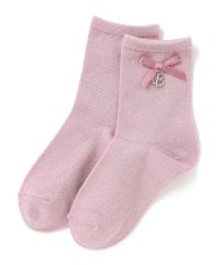 BeBe/チャーム付きリボンラメクルーソックス(11~24cm)/508408273