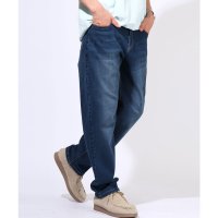 LUXSTYLE/ラグスタイル LUXSTYLE ワイドストレッチデニムパンツ/ストレッチ 伸縮性 大きいサイズ カジュアル ユーズド加工 色落ち リラックス 通年 オールシーズ/508451229