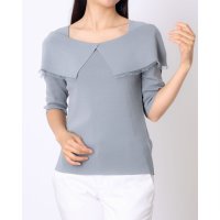 12Twelve Agenda/トゥエルブアジェンダ 12Twelve Agenda シアー切替オフショル5分袖ニットプルオーバー/508451455
