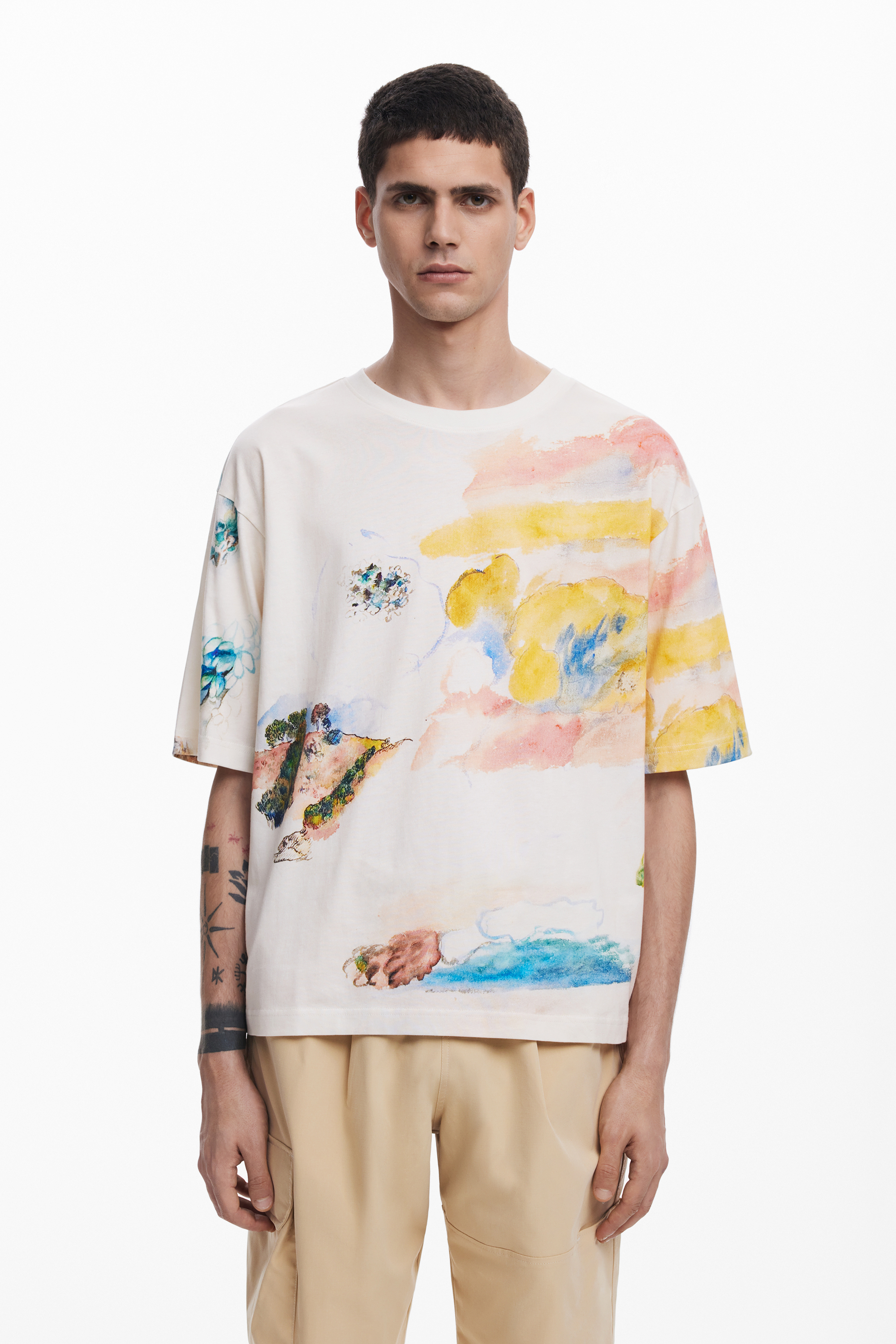 デシグアル Desigual 顔の半袖シャツ （ホワイト） デシグアル Desigual 顔の半袖シャツ （ホワイト） -waja bazar