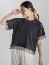 Droite Lautreamont/ドロワット ロートレアモン Droite lautreamont 【WEB限定】グログランボーダー切替えプルオーバー≪手洗い可能≫/508451959