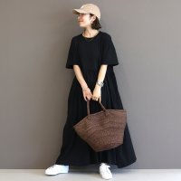Aletta vita/アレッタ ヴィータ Aletta vita 綿天竺半袖リラックスロングワンピース/508452194