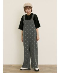 Samansa Mos2/サマンサ モスモス Samansa Mos2 刺繍デニム/ヒッコリーサロペットパンツ/508452337