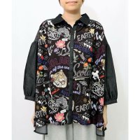 ScoLar/スカラー ScoLar タイガー柄切替デニムシャツ/508452593