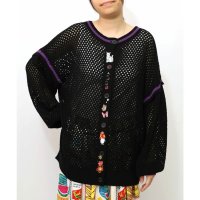 ScoLar/スカラー ScoLar ぷりけつキノコ刺繍 2WAYメッシュニットカーデ/508452595