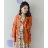 ScoLar/スカラー ScoLar ぷりけつキノコ刺繍 2WAYメッシュニットカーデ/508452595