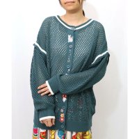 ScoLar/スカラー ScoLar ぷりけつキノコ刺繍 2WAYメッシュニットカーデ/508452595