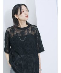 Samansa Mos2 blue/サマンサモスモス ブルー Samansa Mos2 blue チュールフラワーコードTシャツ/508452809