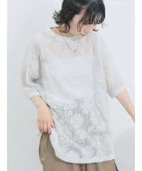 Samansa Mos2 blue/サマンサモスモス ブルー Samansa Mos2 blue チュールフラワーコードTシャツ/508452809