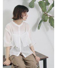 Samansa Mos2 blue/サマンサモスモス ブルー Samansa Mos2 blue ビスチェドッキングブラウス/508452814
