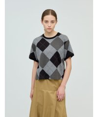 mizuiro ind/mizuiro ind アーガイルプリントTシャツ/508452875