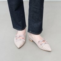 Launa lea/ラウナレア Launa lea 【25SS新色】ダブルリボンポインテッドトゥフラットパンプス(0572)/506922358