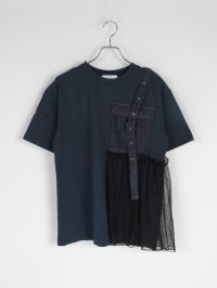 RADIATE/ラディエイト RADIATE デニム×チュールドッキングポケットTシャツ/508161822