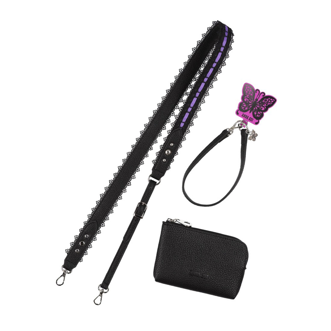 【スマホトラップ】ANNA SUI ハンズフリーで快適にオシャレに♪ ANNA SUI アナスイ スマホショルダー ストラップ レディース AS