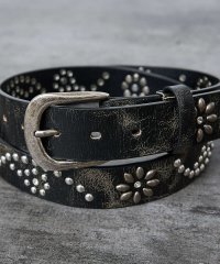 ABAHOUSE/【ウエスタン スタッズ レザー ベルト】35mm black Studded b/508410105