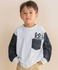 Noeil aime BeBe/チェック袖切り替え天竺長袖Tシャツ(80~130cm)/508418993