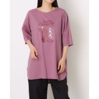 AL･DI･LA/アルディラ AL・DI・LA 箔ブーツプリント ロングシルケットカットソー/508426013