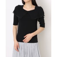 12Twelve Agenda/トゥエルブアジェンダ 12Twelve Agenda シアー切替オフショル5分袖ニットプルオーバー/508451455