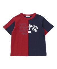 WASK/バイカラー切り替えロゴプリントビッグ半袖Tシャツ(100~160cm)/508453365