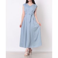 12Twelve Agenda/トゥエルブアジェンダ 12Twelve Agenda 割繊デシンVネックロングワンピース/508455129