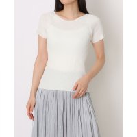12Twelve Agenda/トゥエルブアジェンダ 12Twelve Agenda ラメリブ半袖ニットプルオーバー/508455132