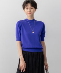 NIJYUSANKU（LARGE SIZE）/【洗える】サステナブルウール モックネック 5分袖 ニット/508456154