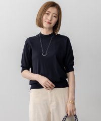 NIJYUSANKU（LARGE SIZE）/【洗える】サステナブルウール モックネック 5分袖 ニット/508456154