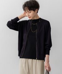 NIJYUSANKU（LARGE SIZE）/【洗える】オータムシャイニー ニット ブルゾン/508456159