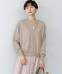 NIJYUSANKU（LARGE SIZE）/【洗える】オータムシャイニー ニット ブルゾン/508456159